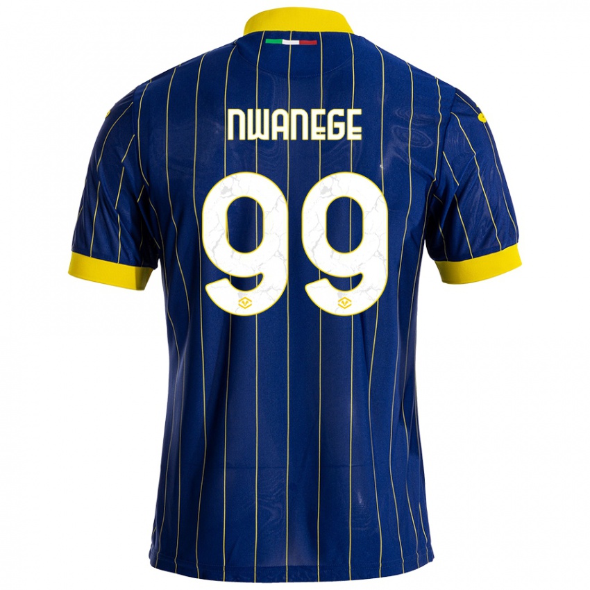 Niño Camiseta Karlson Nwanege #99 Azul Amarillo 1ª Equipación 2024/25 La Camisa México