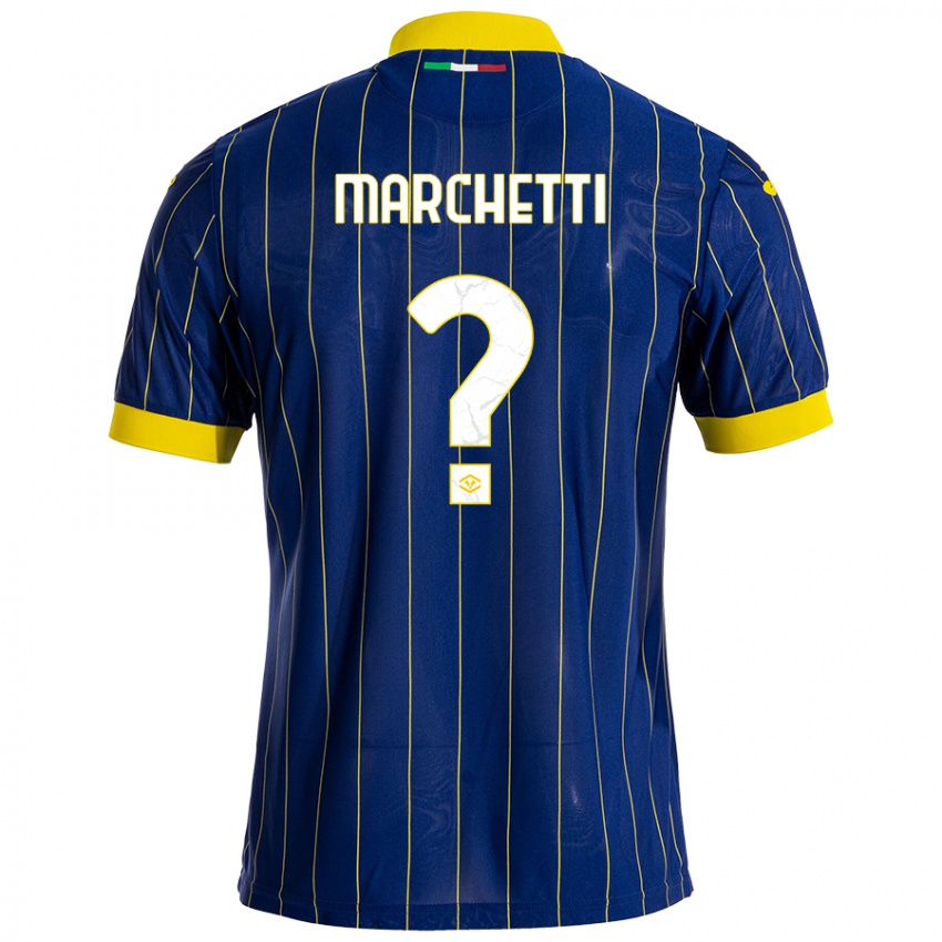 Niño Camiseta Nicolò Marchetti #0 Azul Amarillo 1ª Equipación 2024/25 La Camisa México