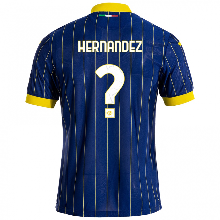 Niño Camiseta Joaquin Hernandez #0 Azul Amarillo 1ª Equipación 2024/25 La Camisa México