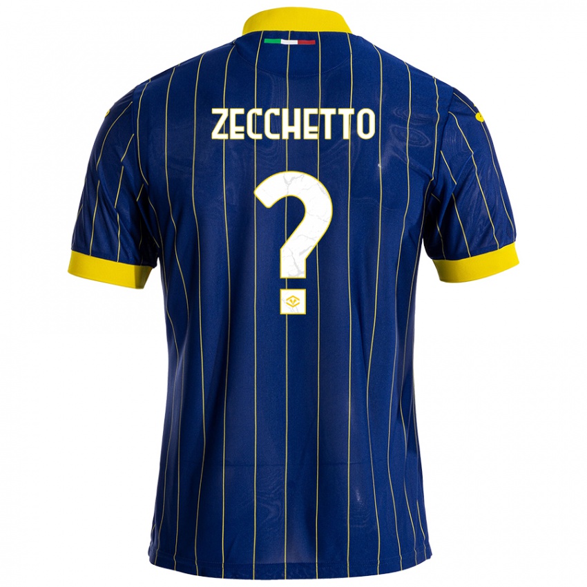 Niño Camiseta Leonardo Zecchetto #0 Azul Amarillo 1ª Equipación 2024/25 La Camisa México