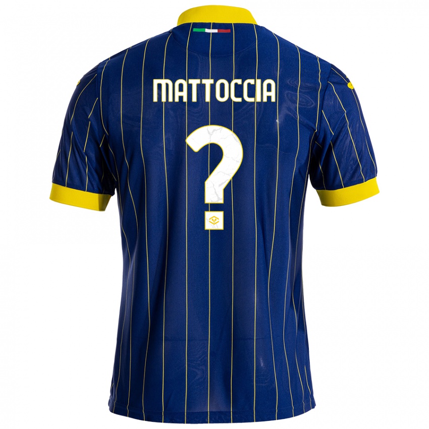 Niño Camiseta Riccardo Mattoccia #0 Azul Amarillo 1ª Equipación 2024/25 La Camisa México