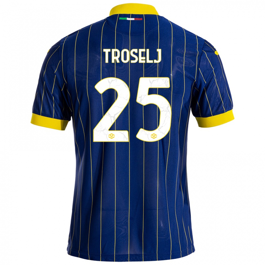 Niño Camiseta Ethan Troselj #25 Azul Amarillo 1ª Equipación 2024/25 La Camisa México