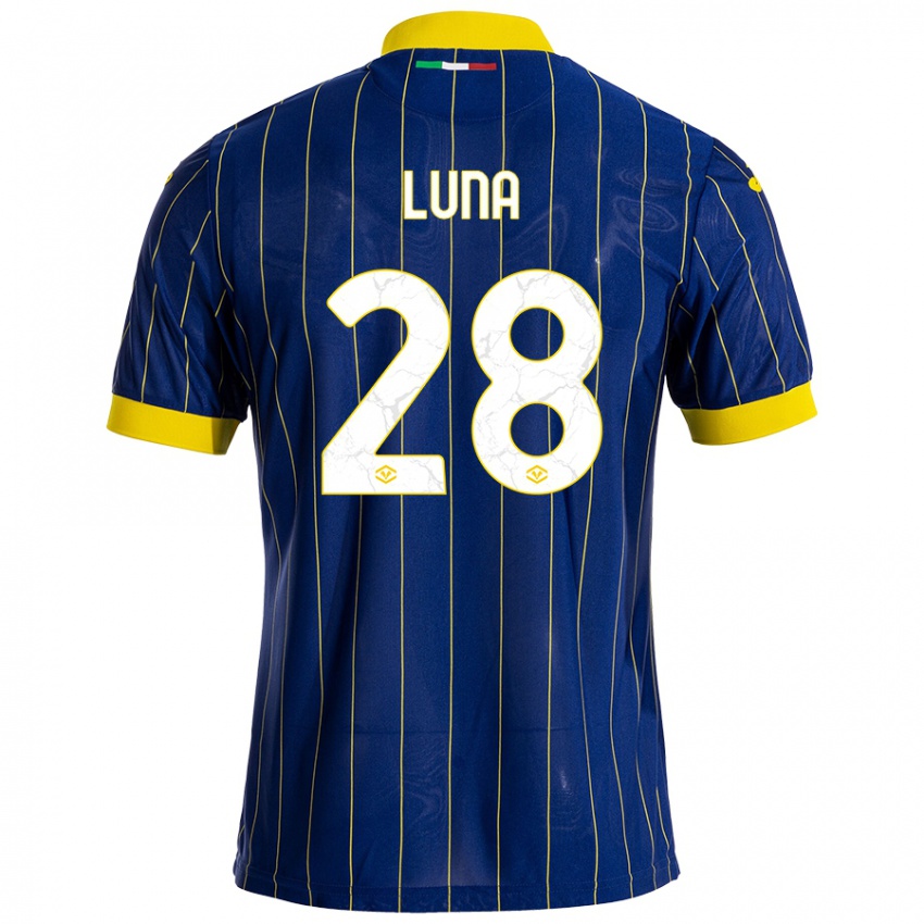 Niño Camiseta Agustín Luna #28 Azul Amarillo 1ª Equipación 2024/25 La Camisa México