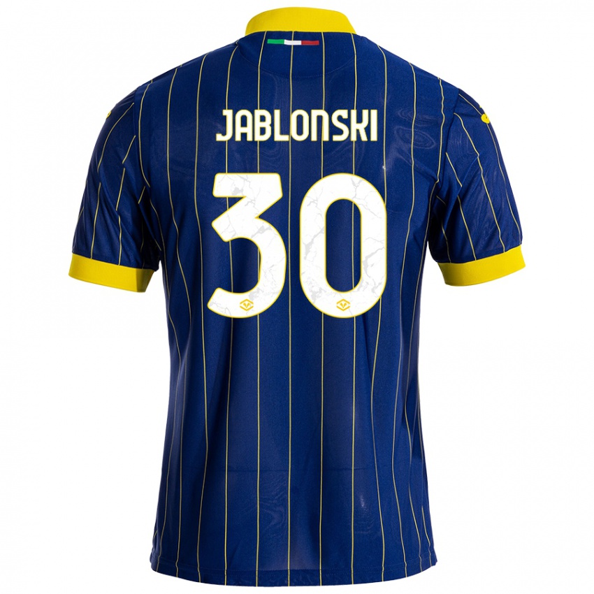 Niño Camiseta Darvin Jablonski #30 Azul Amarillo 1ª Equipación 2024/25 La Camisa México