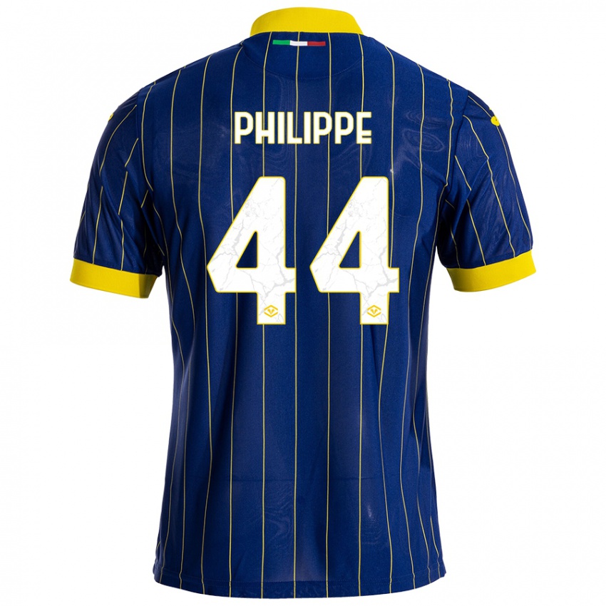 Niño Camiseta Mathis Philippe #44 Azul Amarillo 1ª Equipación 2024/25 La Camisa México