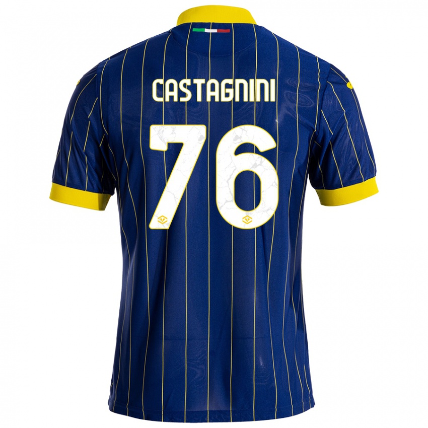 Niño Camiseta Mirko Castagnini #76 Azul Amarillo 1ª Equipación 2024/25 La Camisa México