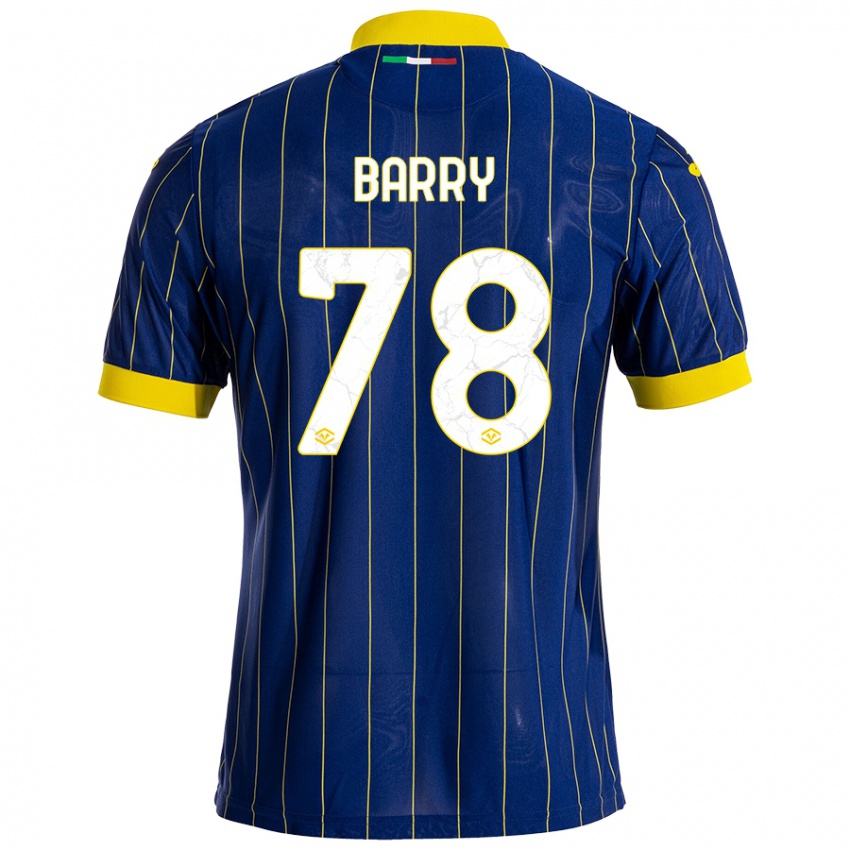 Niño Camiseta Oumar Barry #78 Azul Amarillo 1ª Equipación 2024/25 La Camisa México