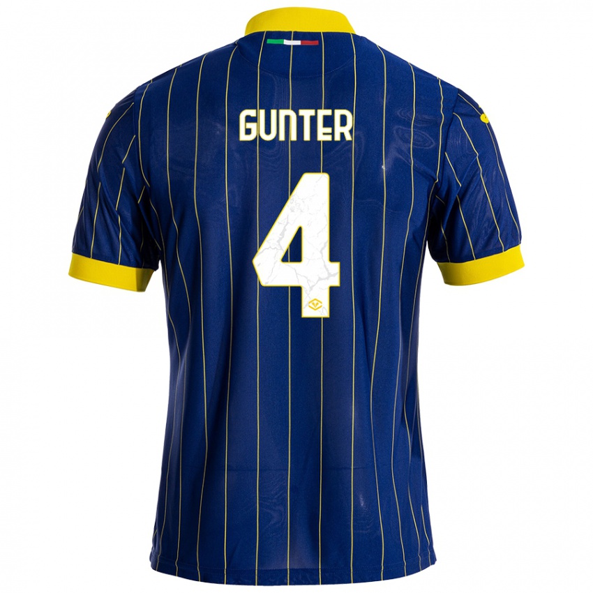 Niño Camiseta Koray Günter #4 Azul Amarillo 1ª Equipación 2024/25 La Camisa México