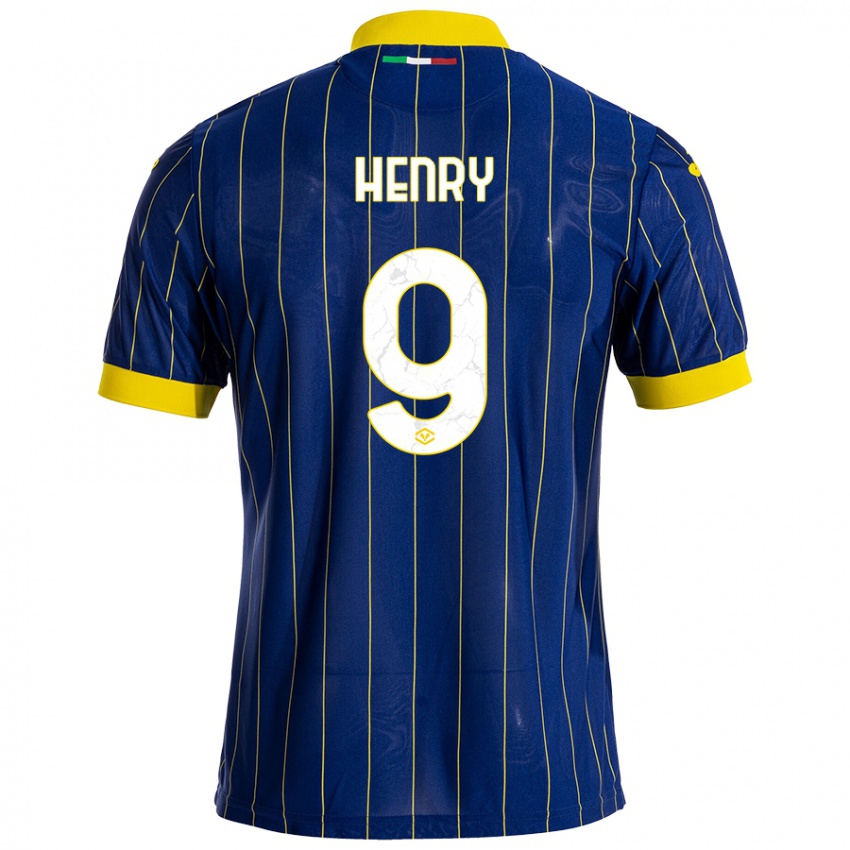 Niño Camiseta Thomas Henry #9 Azul Amarillo 1ª Equipación 2024/25 La Camisa México