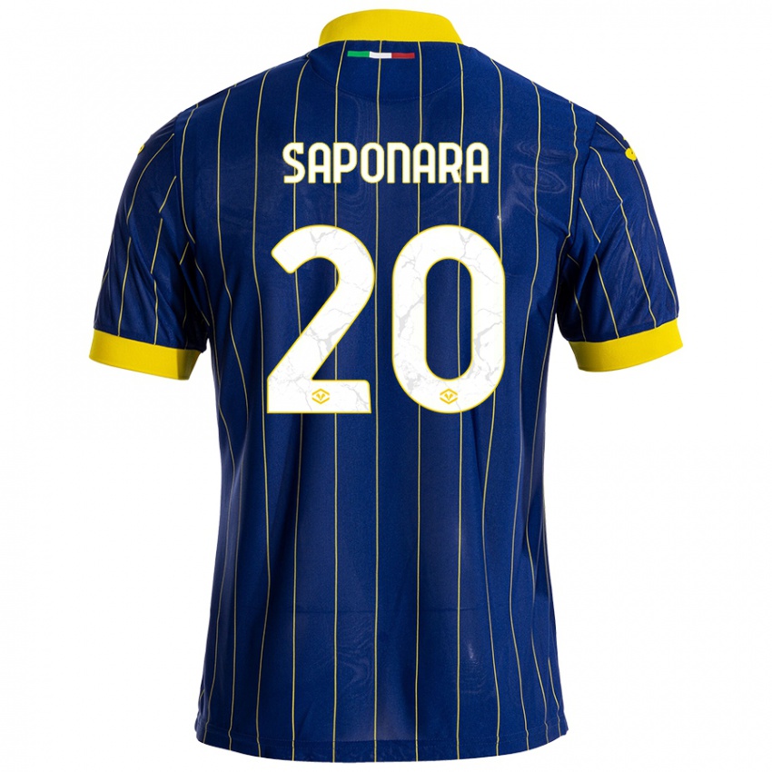 Niño Camiseta Riccardo Saponara #20 Azul Amarillo 1ª Equipación 2024/25 La Camisa México