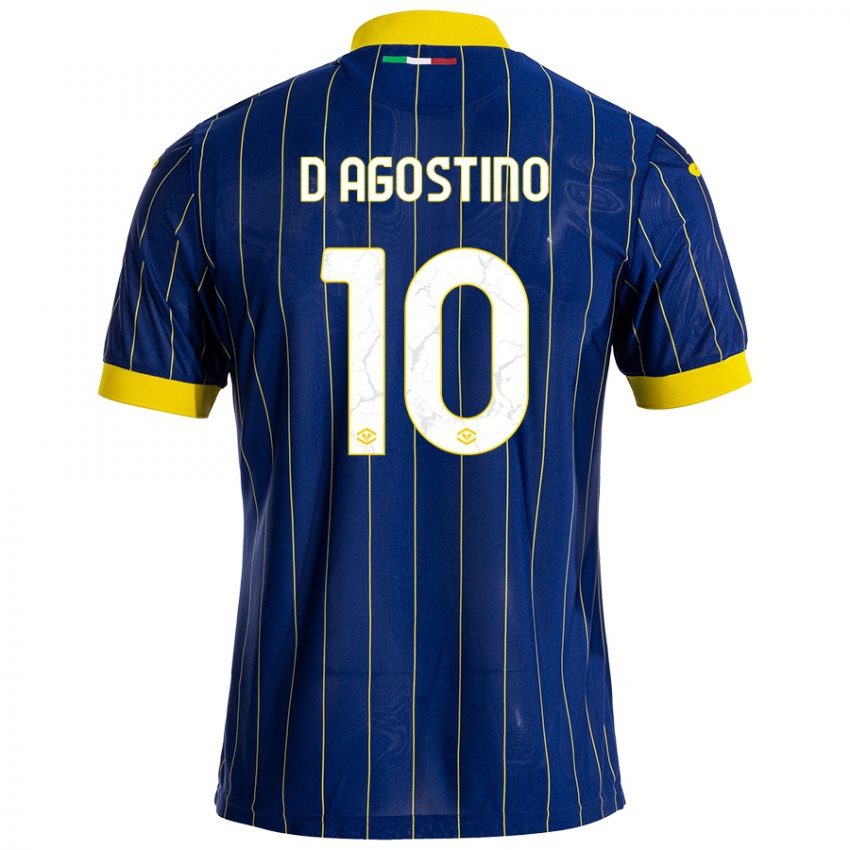 Niño Camiseta Samuele D'agostino #10 Azul Amarillo 1ª Equipación 2024/25 La Camisa México