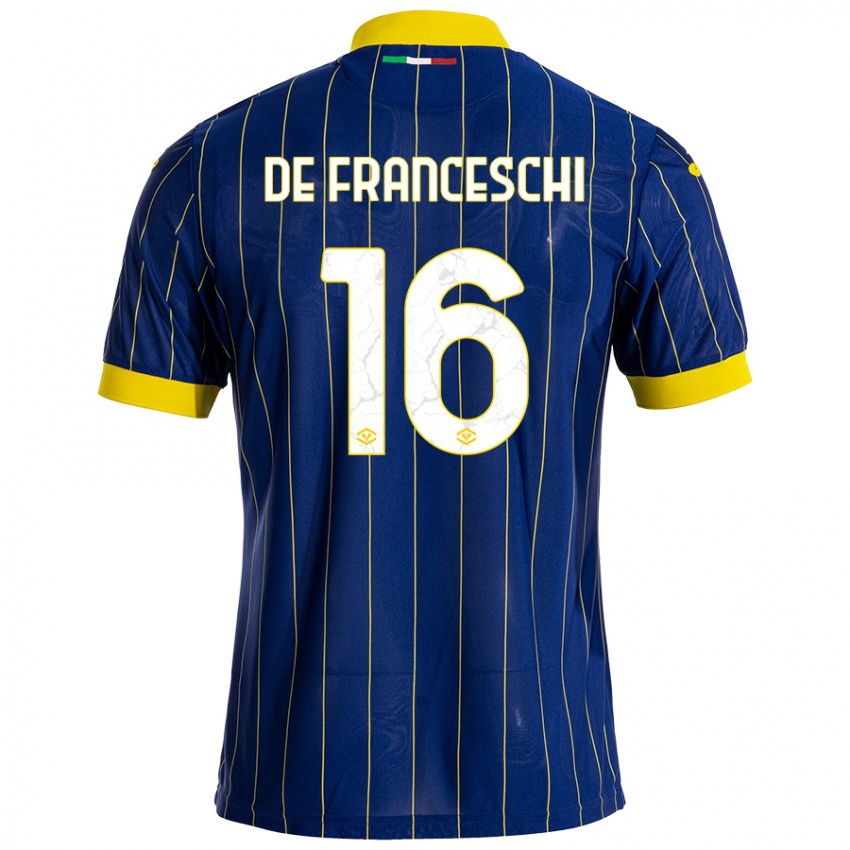 Niño Camiseta Edoardo De Franceschi #16 Azul Amarillo 1ª Equipación 2024/25 La Camisa México