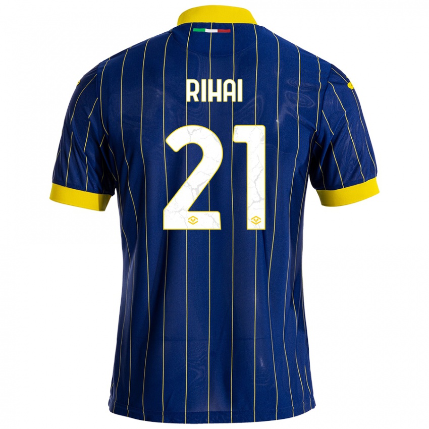 Niño Camiseta Aiman Rihai #21 Azul Amarillo 1ª Equipación 2024/25 La Camisa México