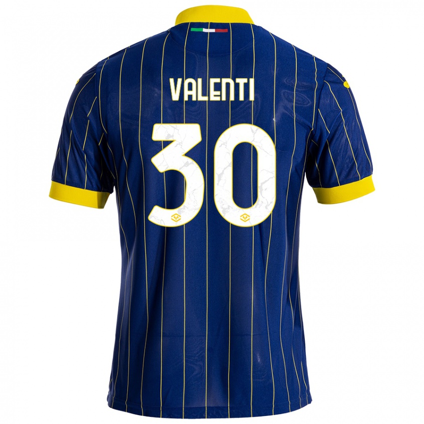 Niño Camiseta Francesco Valenti #30 Azul Amarillo 1ª Equipación 2024/25 La Camisa México