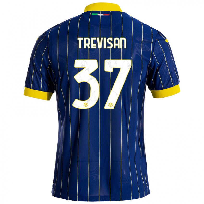 Niño Camiseta Michael Trevisan #37 Azul Amarillo 1ª Equipación 2024/25 La Camisa México