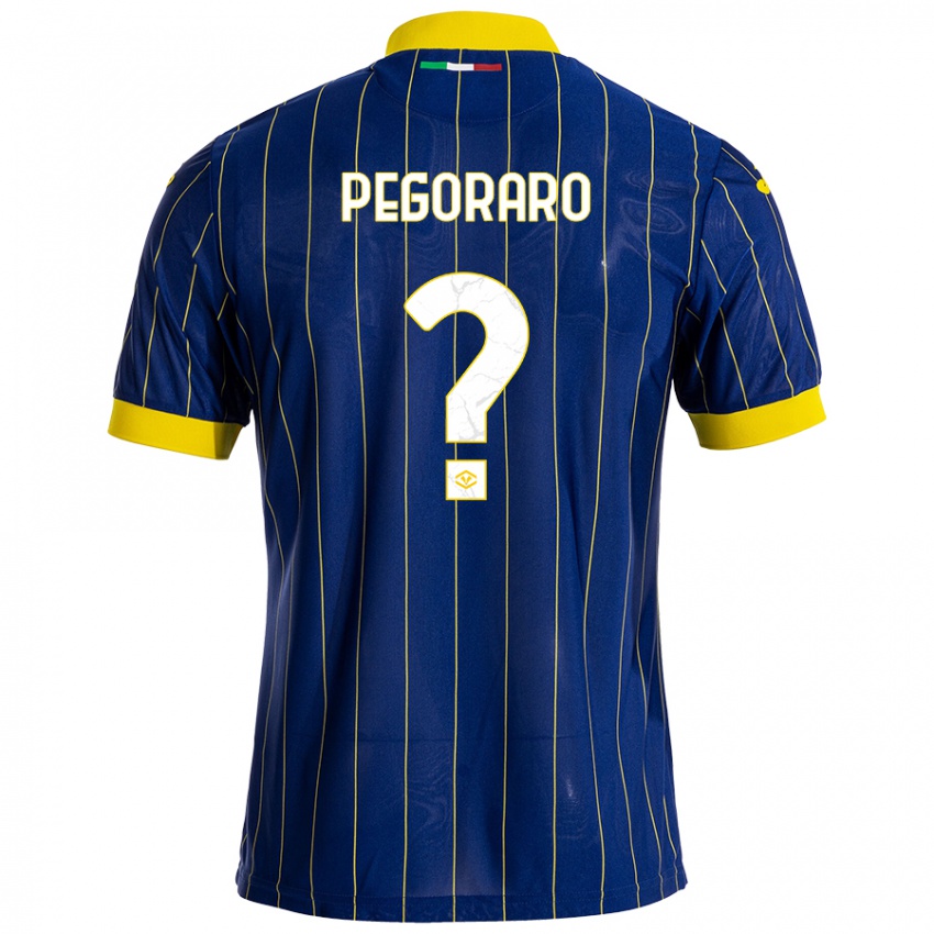 Niño Camiseta Leonardo Pegoraro #0 Azul Amarillo 1ª Equipación 2024/25 La Camisa México