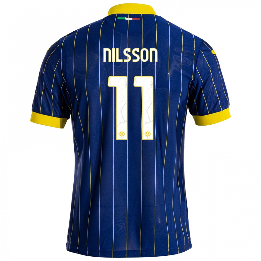 Niño Camiseta Sara Nilsson #11 Azul Amarillo 1ª Equipación 2024/25 La Camisa México