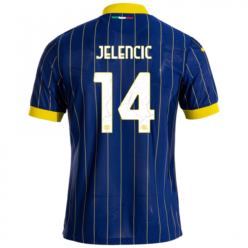 Niño Camiseta Ana Jelencic #14 Azul Amarillo 1ª Equipación 2024/25 La Camisa México