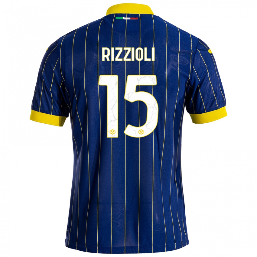 Niño Camiseta Gaia Rizzioli #15 Azul Amarillo 1ª Equipación 2024/25 La Camisa México