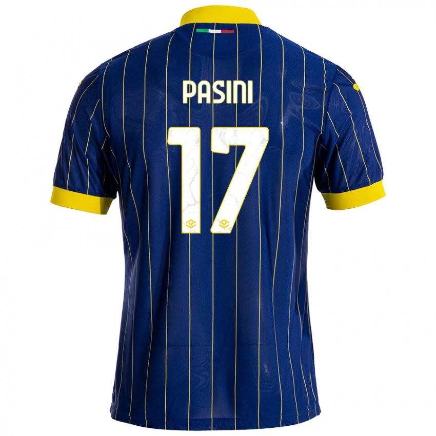 Niño Camiseta Veronica Pasini #17 Azul Amarillo 1ª Equipación 2024/25 La Camisa México