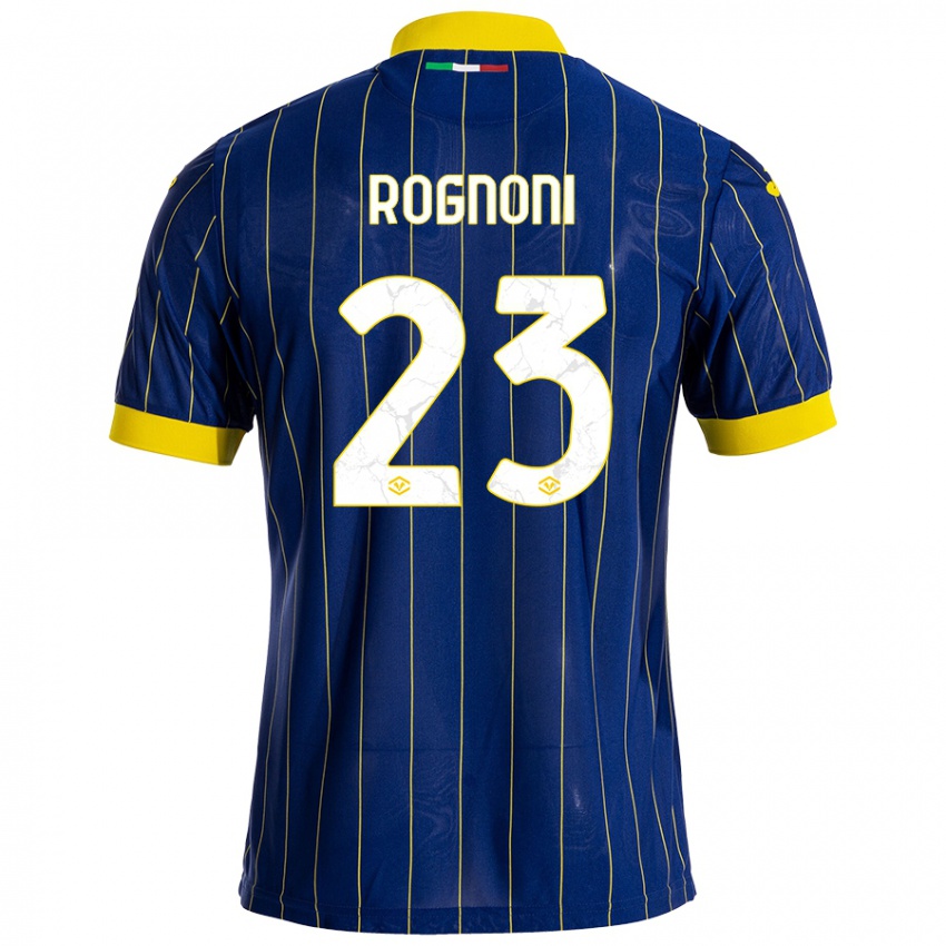 Niño Camiseta Alessia Rognoni #23 Azul Amarillo 1ª Equipación 2024/25 La Camisa México