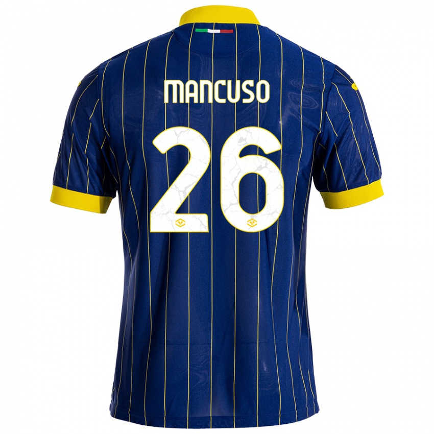 Niño Camiseta Giulia Mancuso #26 Azul Amarillo 1ª Equipación 2024/25 La Camisa México