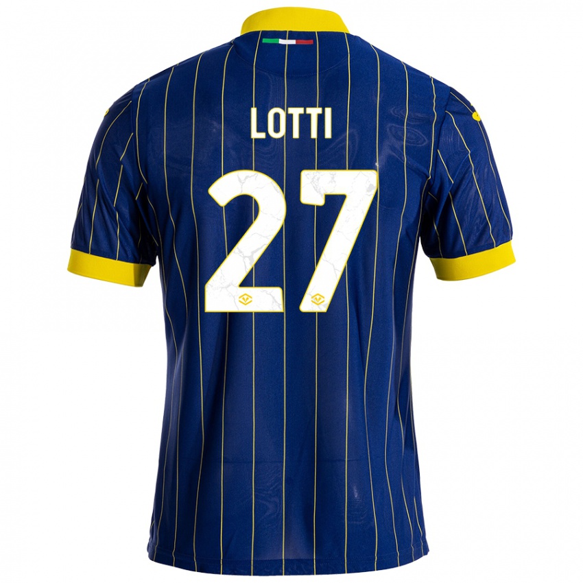 Niño Camiseta Irene Lotti #27 Azul Amarillo 1ª Equipación 2024/25 La Camisa México