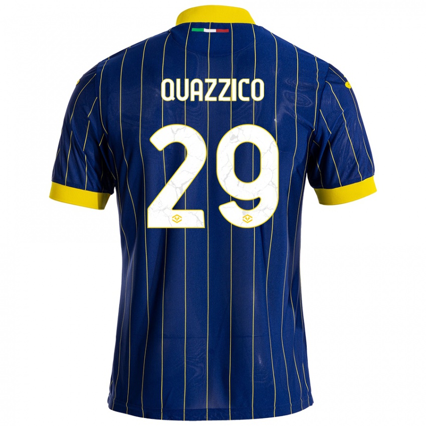 Niño Camiseta Francesca Quazzico #29 Azul Amarillo 1ª Equipación 2024/25 La Camisa México