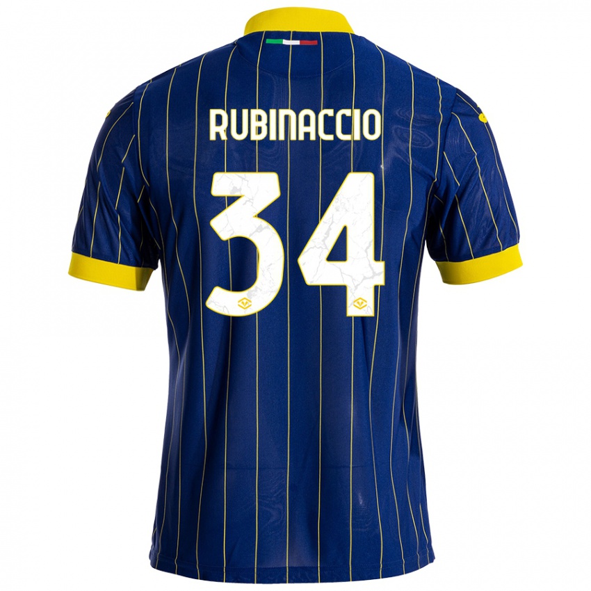 Niño Camiseta Nikol Rubinaccio #34 Azul Amarillo 1ª Equipación 2024/25 La Camisa México