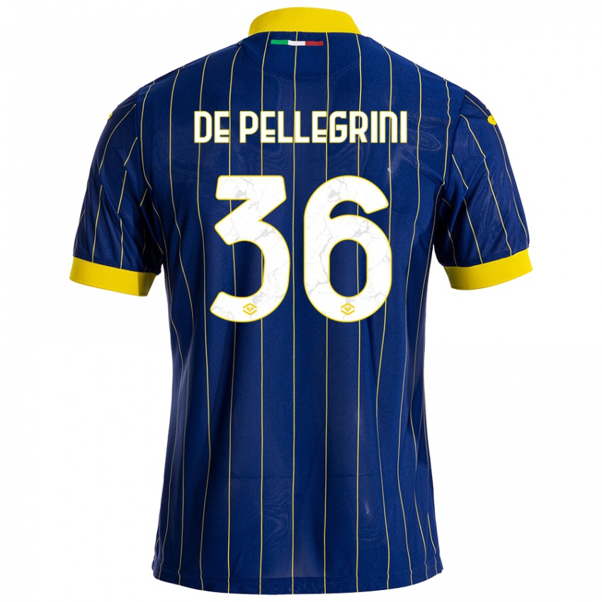 Niño Camiseta Erika De Pellegrini #36 Azul Amarillo 1ª Equipación 2024/25 La Camisa México