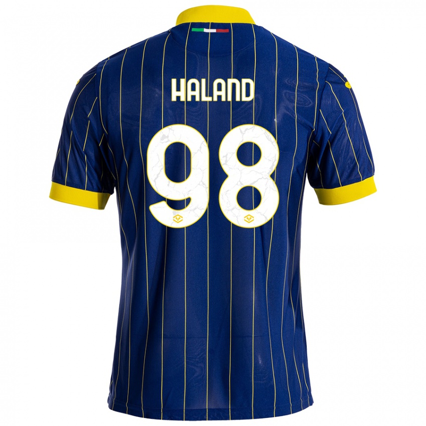 Niño Camiseta Benedicte Iversen Håland #98 Azul Amarillo 1ª Equipación 2024/25 La Camisa México