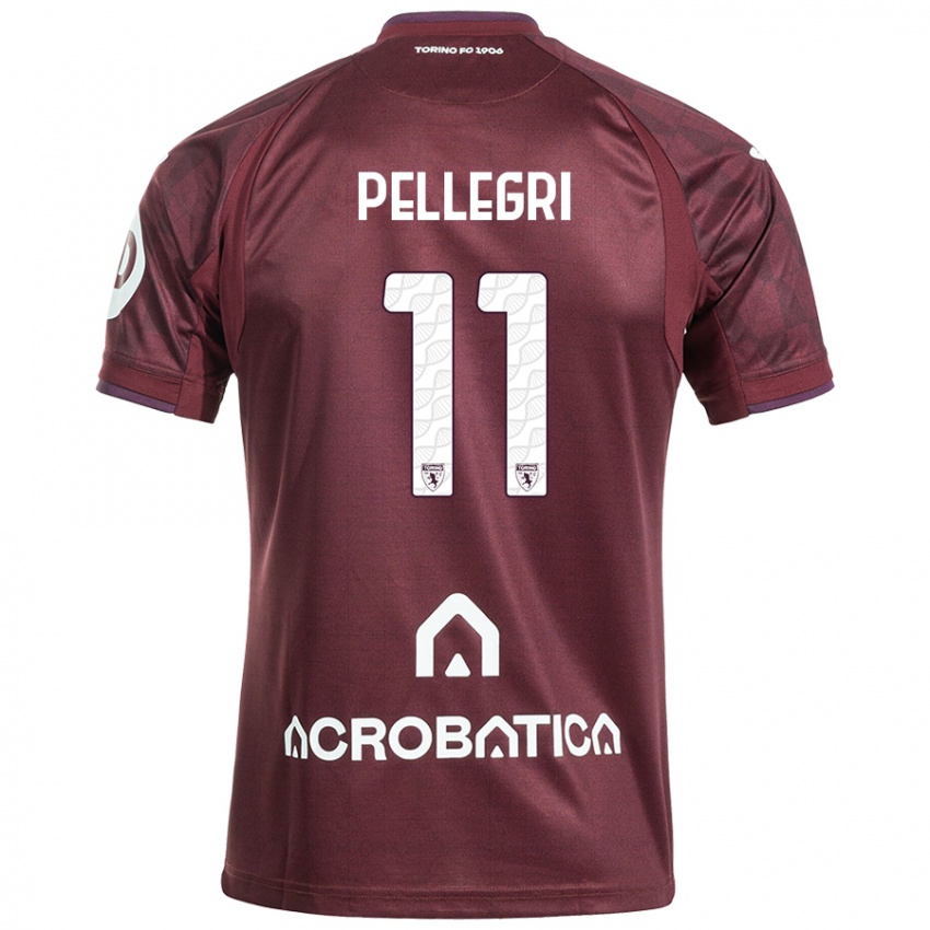 Niño Camiseta Pietro Pellegri #11 Granate Blanco 1ª Equipación 2024/25 La Camisa México