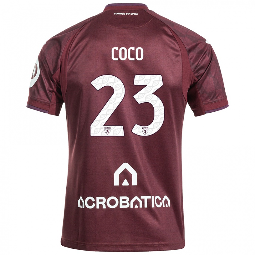 Niño Camiseta Saúl Coco #23 Granate Blanco 1ª Equipación 2024/25 La Camisa México