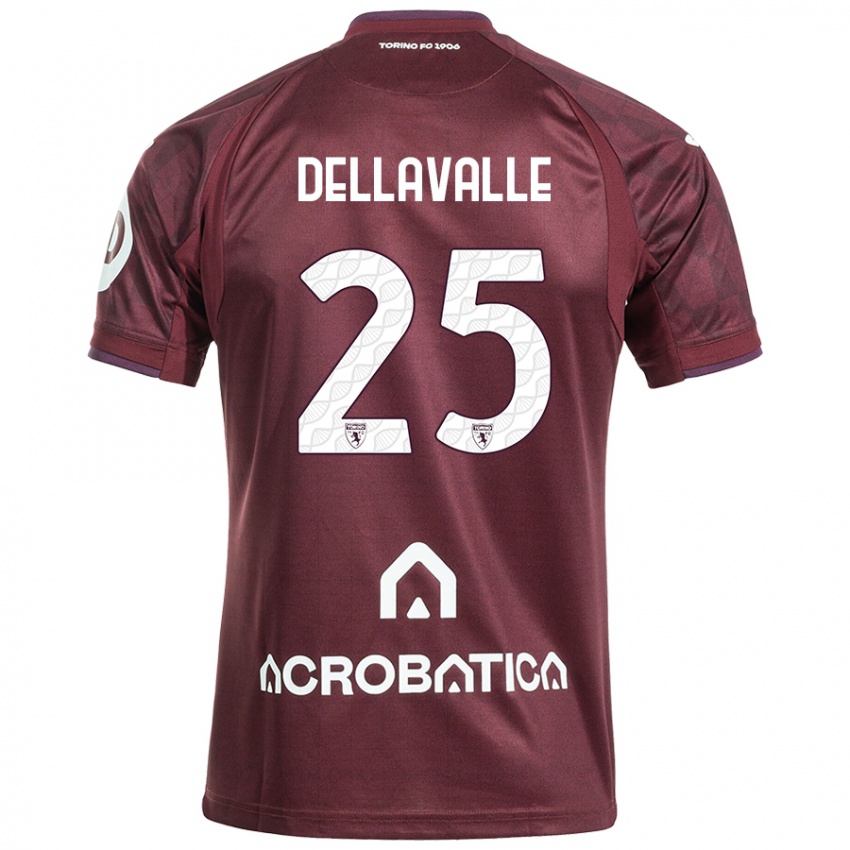 Niño Camiseta Alessandro Dellavalle #25 Granate Blanco 1ª Equipación 2024/25 La Camisa México