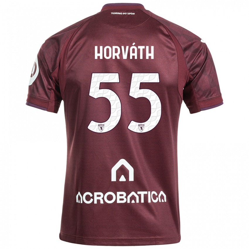 Niño Camiseta Krisztofer Horváth #55 Granate Blanco 1ª Equipación 2024/25 La Camisa México