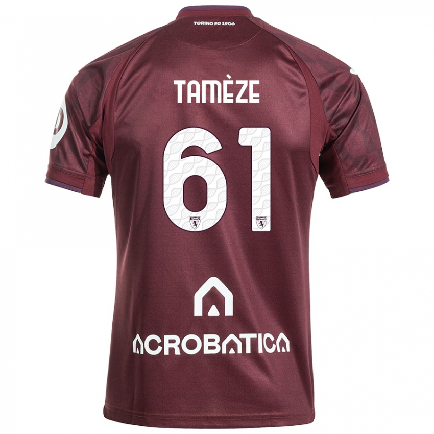 Niño Camiseta Adrien Tamèze #61 Granate Blanco 1ª Equipación 2024/25 La Camisa México