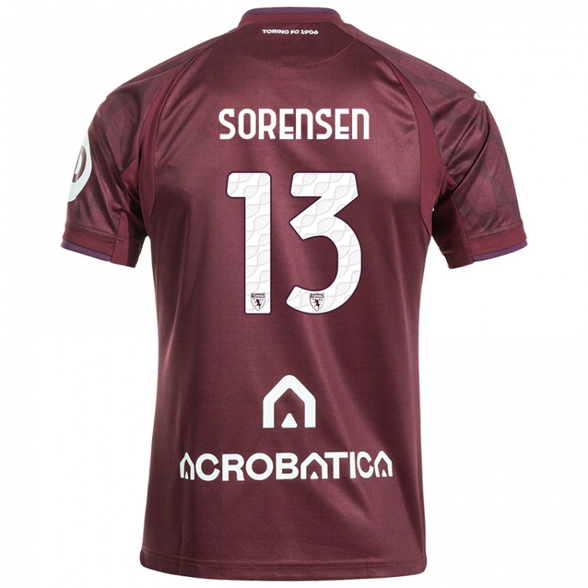 Niño Camiseta Ben Sørensen #13 Granate Blanco 1ª Equipación 2024/25 La Camisa México