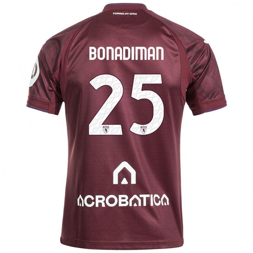 Niño Camiseta Matteo Bonadiman #25 Granate Blanco 1ª Equipación 2024/25 La Camisa México