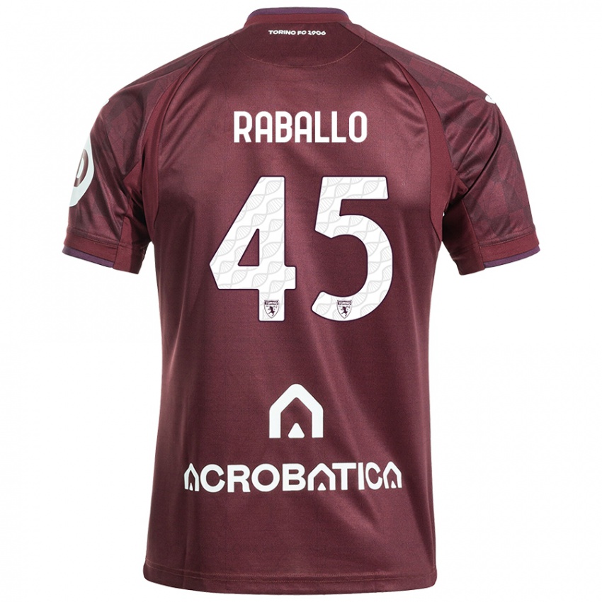 Niño Camiseta Alessio Raballo #45 Granate Blanco 1ª Equipación 2024/25 La Camisa México