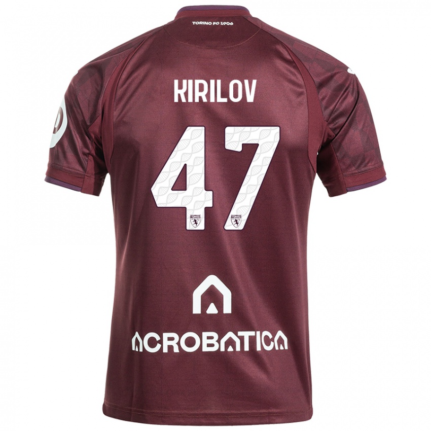 Niño Camiseta Martin Kirilov #47 Granate Blanco 1ª Equipación 2024/25 La Camisa México