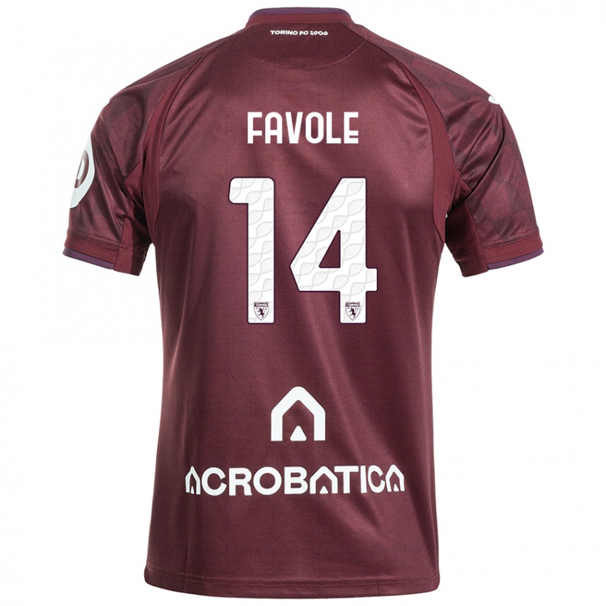 Niño Camiseta Annalisa Favole #14 Granate Blanco 1ª Equipación 2024/25 La Camisa México