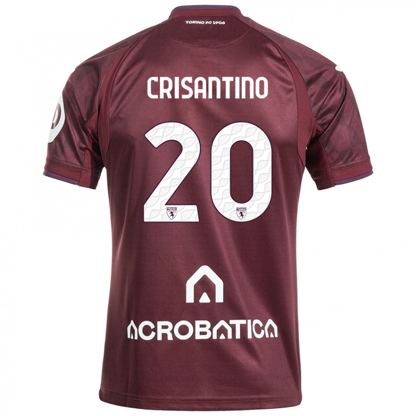 Niño Camiseta Giulia Crisantino #20 Granate Blanco 1ª Equipación 2024/25 La Camisa México