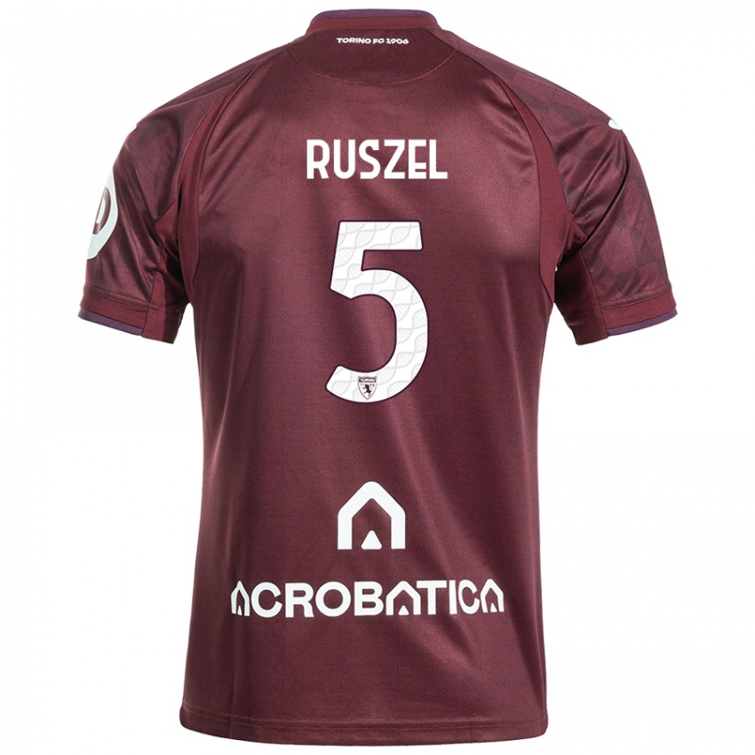 Niño Camiseta Marcel Ruszel #5 Granate Blanco 1ª Equipación 2024/25 La Camisa México