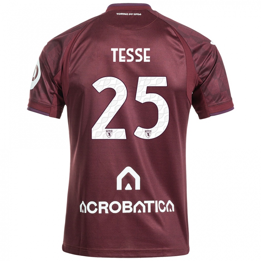 Niño Camiseta Manuela Tesse #25 Granate Blanco 1ª Equipación 2024/25 La Camisa México