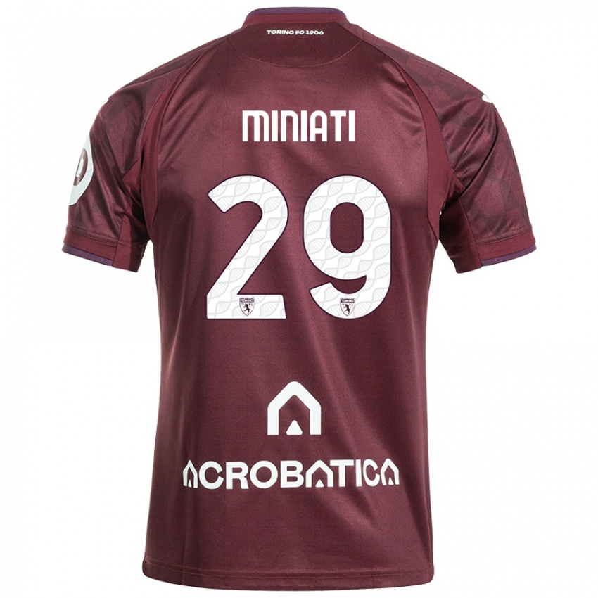 Niño Camiseta Elisa Miniati #29 Granate Blanco 1ª Equipación 2024/25 La Camisa México