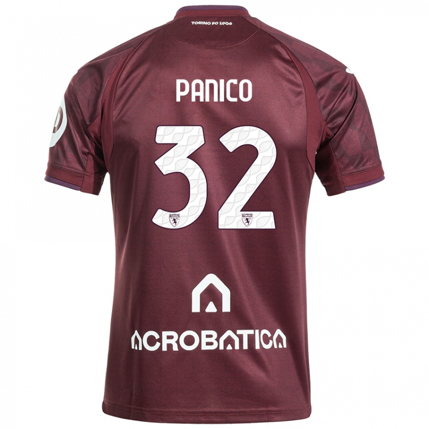 Niño Camiseta Patrizia Panico #32 Granate Blanco 1ª Equipación 2024/25 La Camisa México