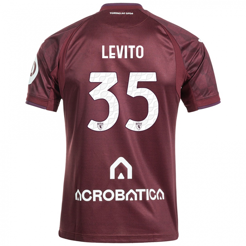 Niño Camiseta Isabeau Levito #35 Granate Blanco 1ª Equipación 2024/25 La Camisa México