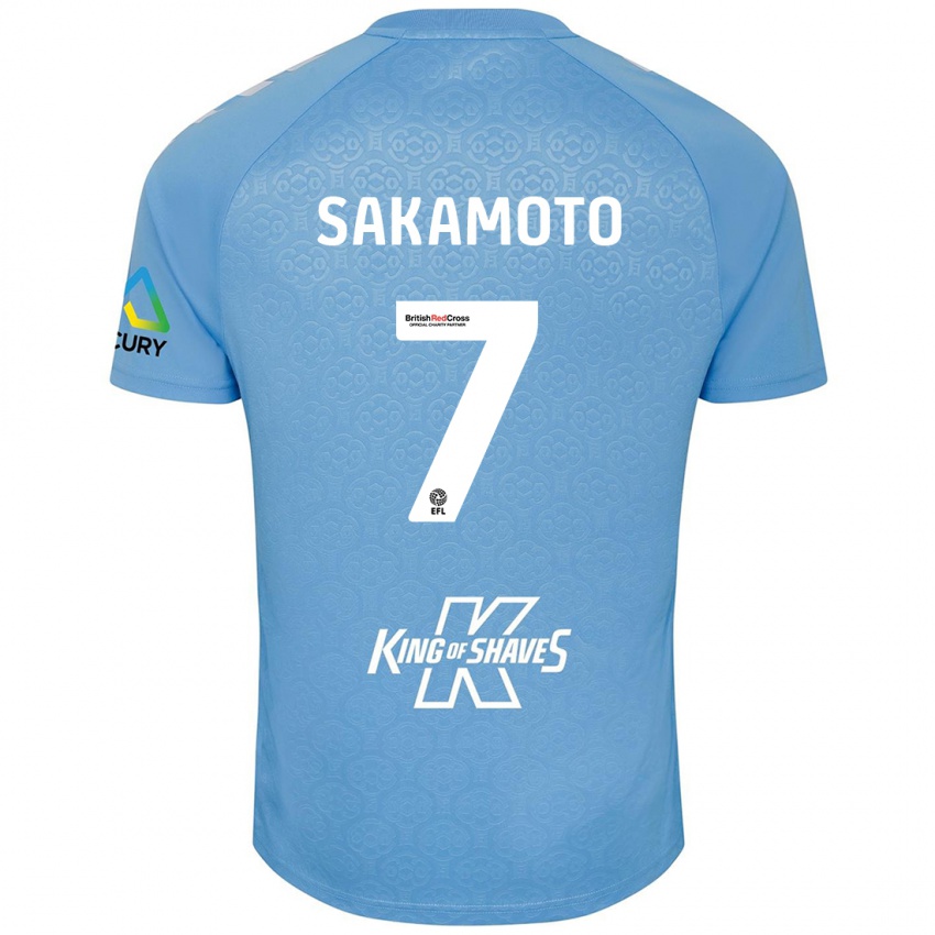 Niño Camiseta Tatsuhiro Sakamoto #7 Azul Blanco 1ª Equipación 2024/25 La Camisa México