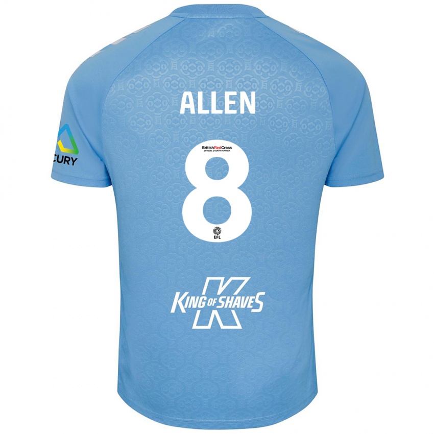 Niño Camiseta Jamie Allen #8 Azul Blanco 1ª Equipación 2024/25 La Camisa México