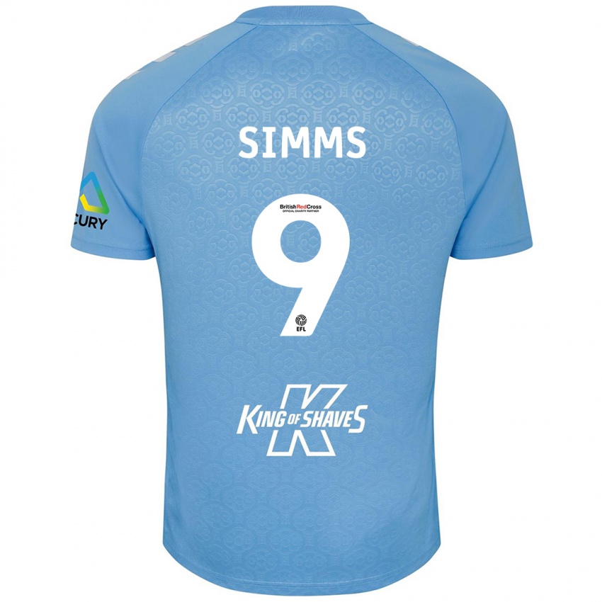 Niño Camiseta Ellis Simms #9 Azul Blanco 1ª Equipación 2024/25 La Camisa México